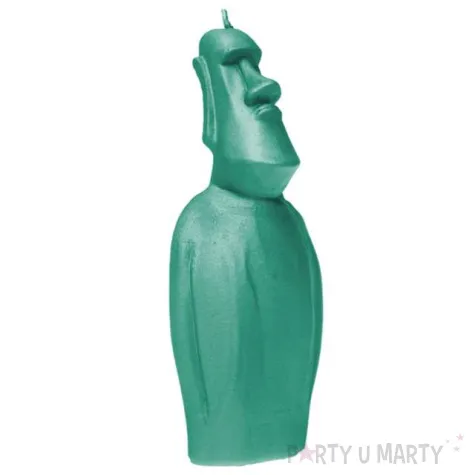 swieca posag moai turkusowy candellana