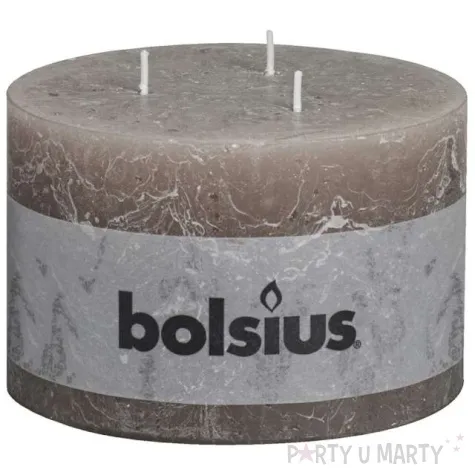 swieca rustic 3 knoty taupe bolsius 90 140 mm
