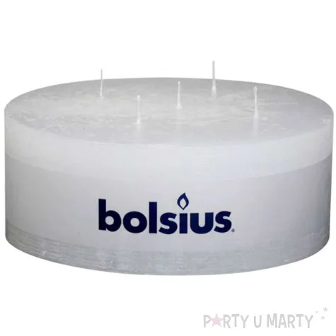 swieca rustic 5 knotow biala bolsius 70 185 mm