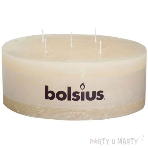 swieca rustic 5 knotow kremowa bolsius 70 185 mm