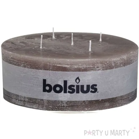 swieca rustic 5 knotow taupe bolsius 70 185 mm