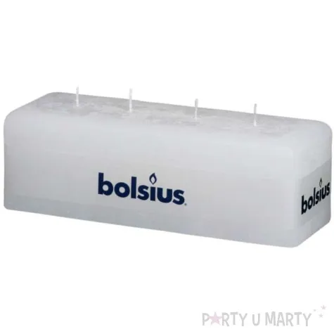 swieca rustic blok 4 knoty biala bolsius 80 250 mm