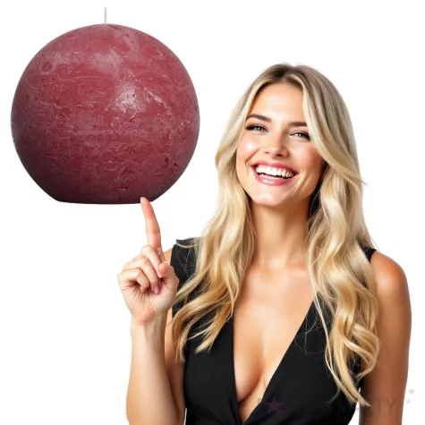 swieca rustic kula 145mm bordowa bolsius