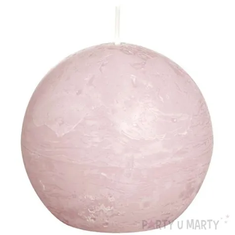 swieca rustic kula 80mm rozowa pastelowa bolsius