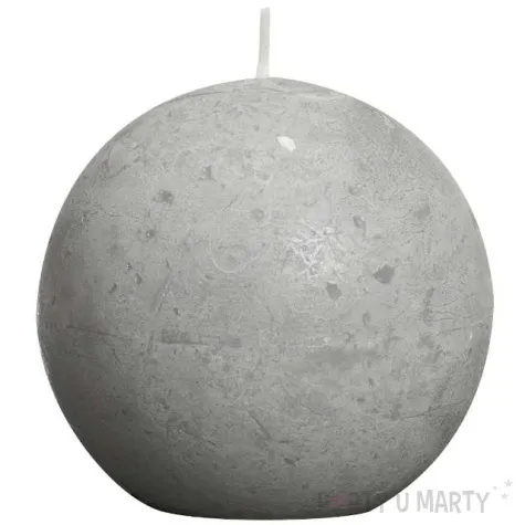 swieca rustic kula 80mm szara jasna bolsius