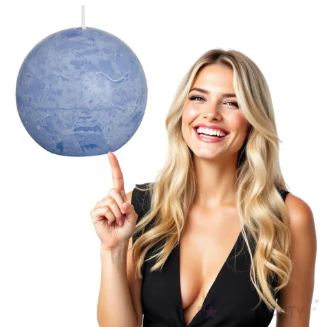 swieca rustic kula niebieska jeansowa bolsius 80 mm