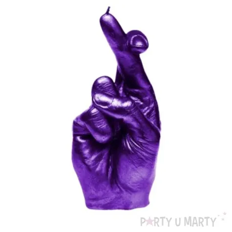 swieca skrzyzowane palce fioletowy metalik candellana