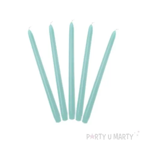 swieca stozkowa 29 cm blekitna 10 szt