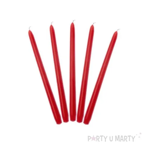 swieca stozkowa 29 cm czerwona 10 szt
