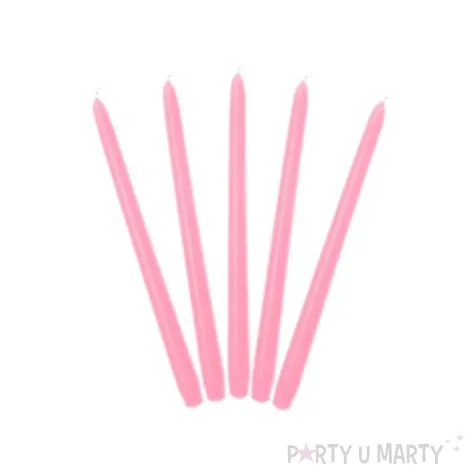 swieca stozkowa 29 cm j rozowa 10 szt