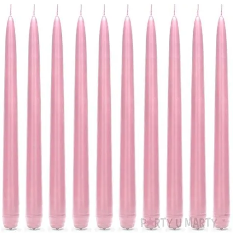 swieca stozkowa 29 cm j rozowa 10 szt