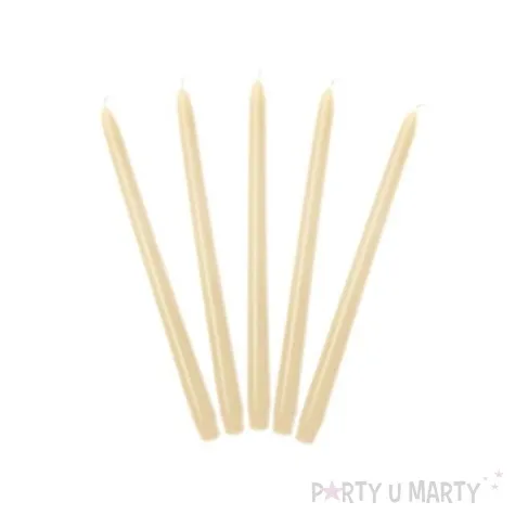 swieca stozkowa 29 cm kremowa 10 szt
