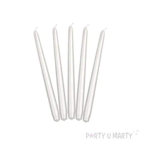 swieca stozkowa 29 cm metalik perla 10 szt