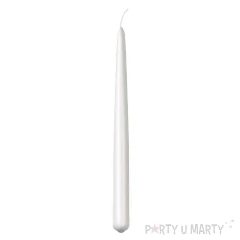 swieca stozkowa classic biala paw 24 cm