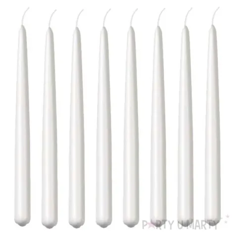 swieca stozkowa classic biala paw 24 cm 8 szt