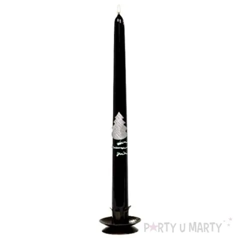 swieca stozkowa classic choinka czarna adpal 29 cm