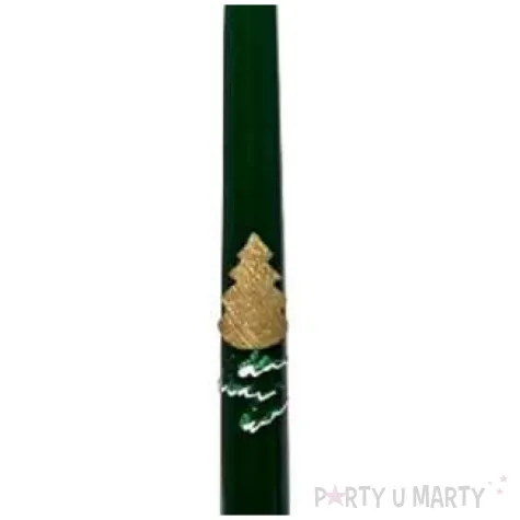 swieca stozkowa classic choinka zielona adpal 29 cm