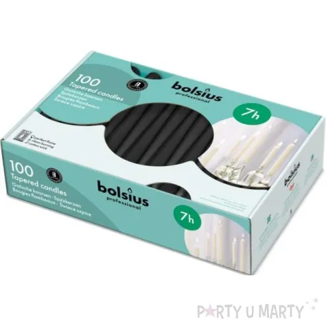 swieca stozkowa classic czarna bolsius 240 23 mm 100 szt