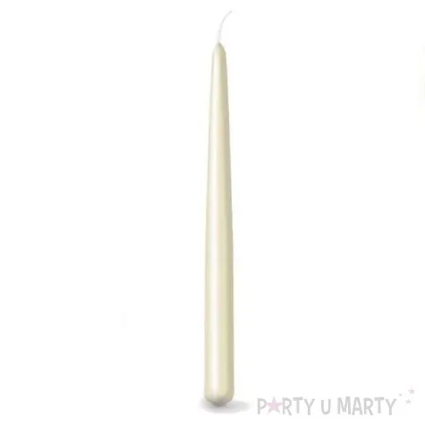 swieca stozkowa classic kremowa paw 24 cm