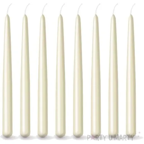 swieca stozkowa classic kremowa paw 24 cm 8 szt