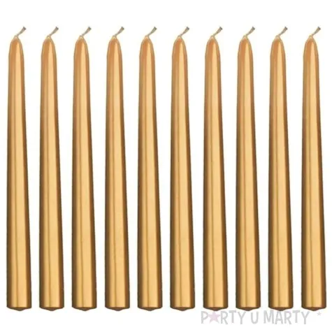 swieca stozkowa classic metalic zlota partydeco 240 mm 10 szt