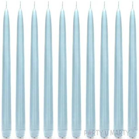 swieca stozkowa classic pastel blekitna 240 mm 10 szt