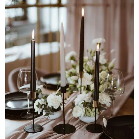 swieca stozkowa classic pastel czarna 240 mm 10 szt