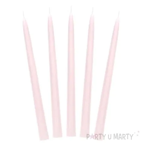 swieca stozkowa classic pastel rozowa jasna 240 mm 10 szt