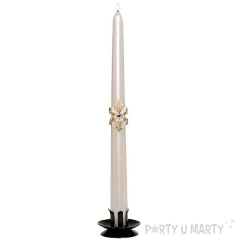 swieca stozkowa classic sniezka perlowa adpal 29 cm