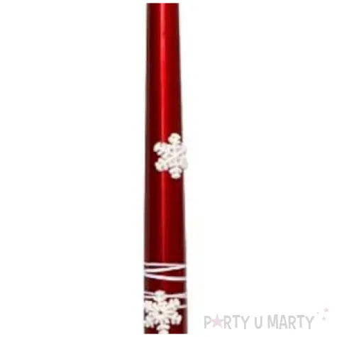 swieca stozkowa classic sniezynki czerwona adpal 29 cm