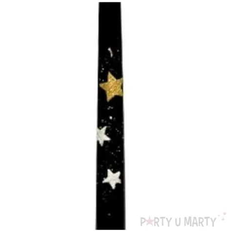 swieca stozkowa classic trzy gwiazdki czarna adpal 29 cm