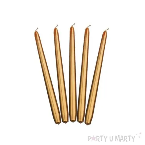 swieca stozkowa classic zlota partydeco 290 mm 10 szt