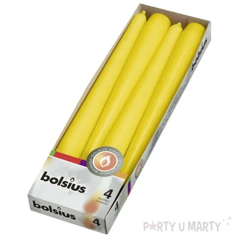 swieca stozkowa szpica zolty 245 mm 4 szt