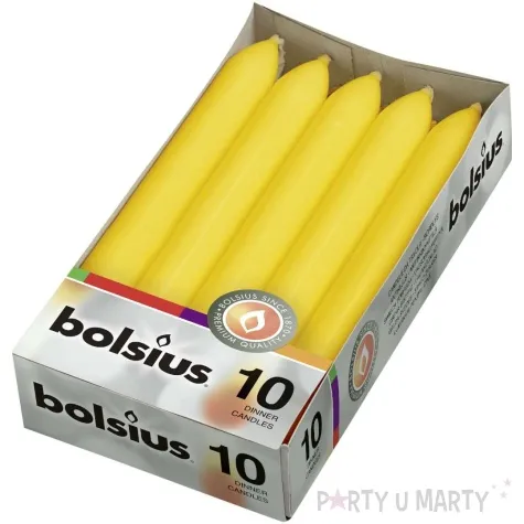 swieca stozkowa topeda zolty bolsius 170 20 mm 10 szt