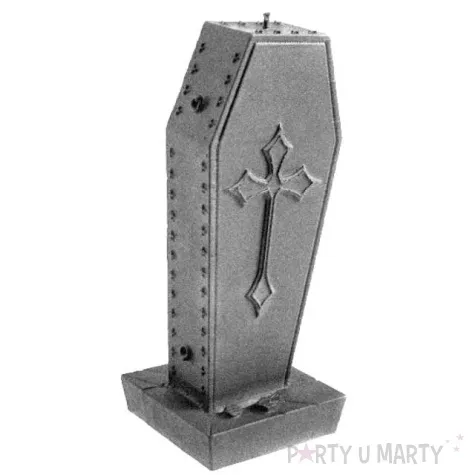 swieca trumna z krzyzem stalowa perla candellana