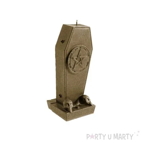 swieca trumna z pentagramem mosiadz perla candellana