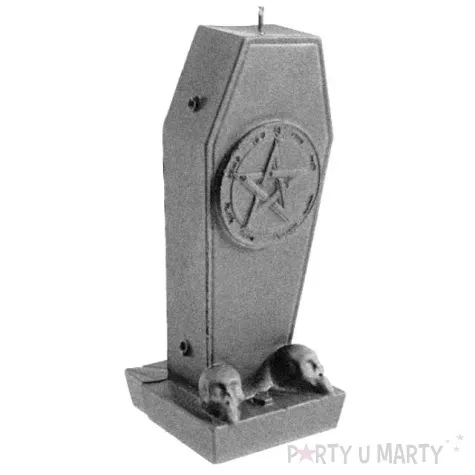 swieca trumna z pentagramem stalowa perla candellana