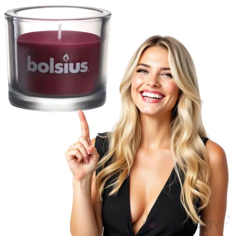 swieca w szkle classic bordowa bolsius 80 92 mm