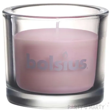 swieca w szkle classic rozowa pastelowa bolsius 80 92 mm