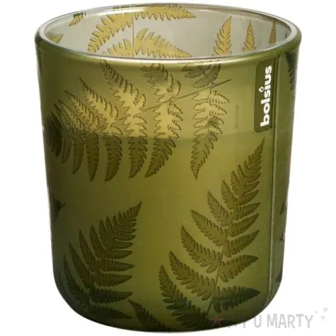 swieca w szkle lesne spa zielona bolsius 80 mm