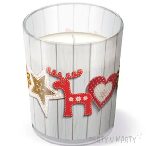 swieca w szkle nordycka dekoracja paw