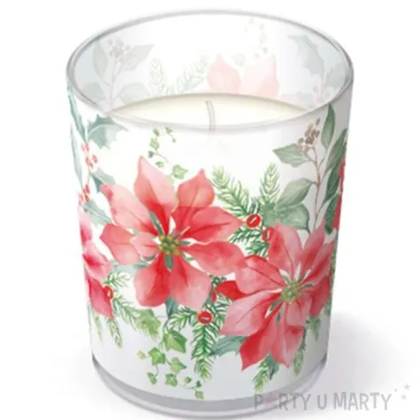 swieca w szkle piekna poinsencja paw