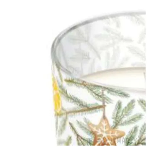 swieca w szkle piernik i galazki sosnowe paw 80 90 mm