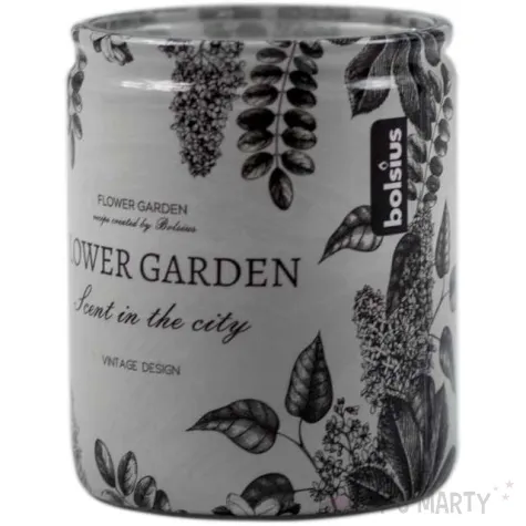 swieca w szkle rozany ogrod biala bolsius 82 mm