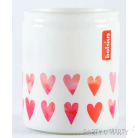 swieca w szkle serce w szkle biala bolsius 82 mm