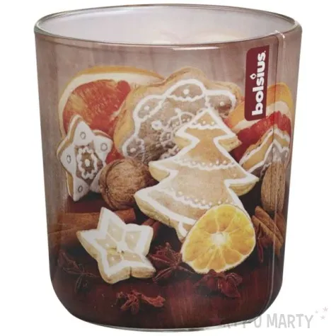 swieca w szkle swiateczne pierniki i dekoracje bolsius 8 cm