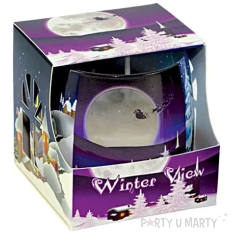 swieca w szkle zimowy krajobraz adpal 70 80 mm