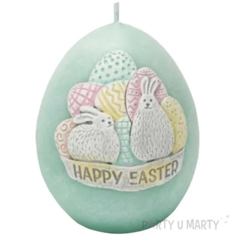 swieca wielkanoc happy easter niebieski tiffany bartek candles 70 100 mm