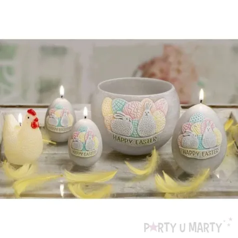 swieca wielkanoc happy easter szara bartek candles 70 100 mm
