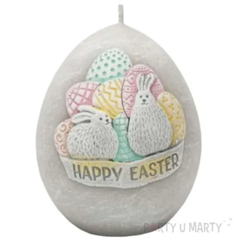 swieca wielkanoc happy easter szara bartek candles 70 100 mm